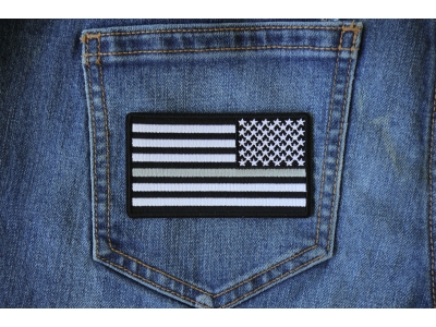 Reversed Silver Line Corrections Officer American Flag Patch