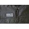 Reversed Silver Line Corrections Officer American Flag Patch Silver Stripe American Flag Patch in Reverse shown on leather vest