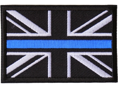UK Flag Patch with Blue Line for Police