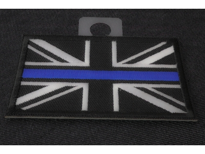UK Flag Patch with Blue Line for Police