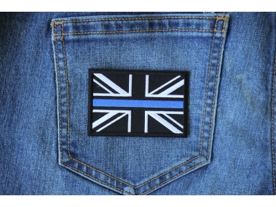 UK Flag Patch with Blue Line for Police