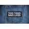Thick Thighs Save Lives Patch shown on jeans