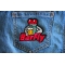 Barfly Patch Barfly Biker Funny Iron on Patch shown on jeans