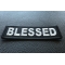 Blessed Iron on Patch Blessed Iron on Christian Patch diagonal view
