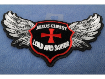 Jesus Christ Lord and Savior Wings Christian Iron on Patch
