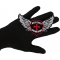 Jesus Christ Lord and Savior Wings Christian Iron on Patch Jesus Christ Lord and Savior Wings Christian Iron on Patch shown on hand for size comparison