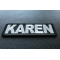 Karen Patch Karen Funny Iron on Patch diagonal view