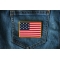 Star Spangled Banner Iron on Historical Flag Patch shown on jeans