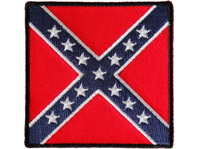 Historical Square Rebel Flag Iron on Patch
