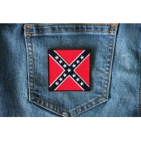Historical Square Rebel Flag Iron on Patch