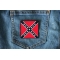 Historical Square Rebel Flag Iron on Patch Historical Square Rebel Flag Iron on Patch shown on jeans