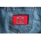 Historical Georgia Flag Iron on Patch shown on jeans