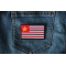 Louisiana Flag Iron on Patch - Old Historical shown on jeans
