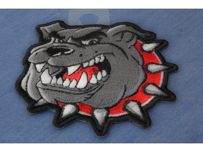 Bulldog Red Collar Iron on Patch