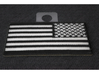 Reversed black and white 3 inch American Flag Patch