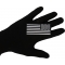 Reversed black and white 3 inch American Flag Patch Reversed black and white 3 inch American Flag Patch shown on hand for size comparison