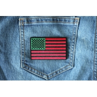 American Flag with African Colors Iron on Patch American Flag with African Colors Iron on Patch