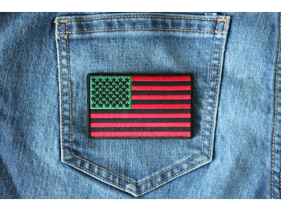 American Flag with African Colors Iron on Patch