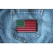American Flag with African Colors Iron on Patch American Flag with African Colors Iron on Patch shown on jeans