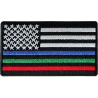 Blue Green and Red Striped American Flag Patch