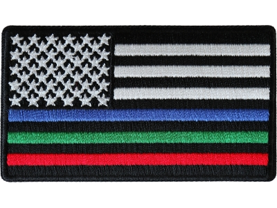 Blue Green and Red Striped American Flag Patch