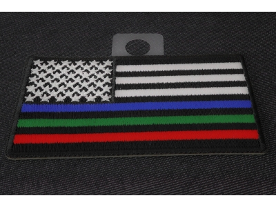 Blue Green and Red Striped American Flag Patch