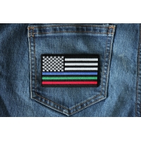 Blue Green and Red Striped American Flag Patch Blue Green and Red Striped American Flag Patch