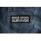 Wood Spoon Survivor Patch Wood Spoon Survivor Funny Iron on Patch shown on jeans