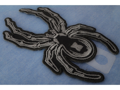 Small Black and Gray Spider Patch Iron on sew on 