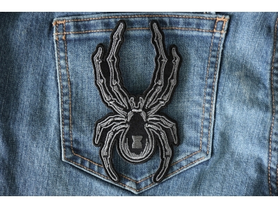 Small Black and Gray Spider Patch Iron on sew on 