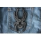 Black and Gray Up-crawling Spider Patch Iron on or Sew on  Arachnid Patch Iron On  shown on jeans