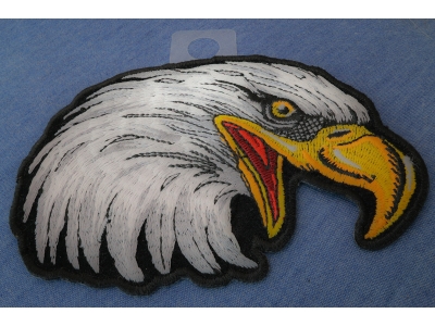 Eagle Head Facing Right Iron on Sew on Applique