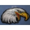 Eagle Head Facing Right Iron on Sew on Patch Eagle Head Facing Right Iron on Biker Patch diagonal view