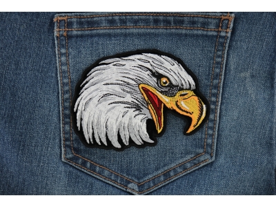 Eagle Head Facing Right Iron on Sew on Applique