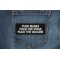 Fuck Masks Fuck The Virus Fuck the Vaccine Patch shown on jeans