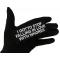 I gotto Stop Falling in Love with Whores Patch, Funny Saying Patches shown on hand for size comparison