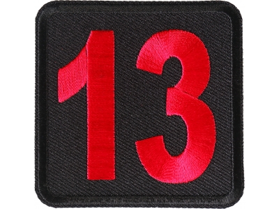13 Patch Black Red Square