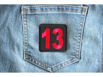 13 Patch Black Red Square