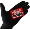 Hello My Name is Trouble Patch Hello My Name is Trouble Funny Iron on Patch shown on hand for size comparison