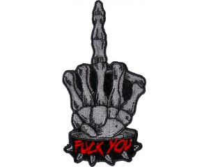 Skeleton Fuck You Middle Finger Patch