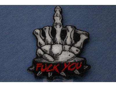 Skeleton Fuck You Middle Finger Patch