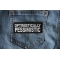 Optimistically Pessimistic Patch Optimistically Pessimistic Funny Iron on Patch shown on jeans