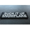 Suck it Up Snowflake Patch Suck it Up Snowflake Funny Iron on Patch diagonal view