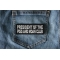 President of The Piss and Moan Club Patch President of The Piss and Moan Club Patch shown on jeans