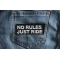 No Rules Just Ride Patch No Rules Just Ride Patch shown on jeans