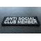 Anti Social Club Member Patch Anti Social Club Member Funny Iron on Patch diagonal view