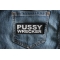 Pussy Wrecker Patch shown on jeans