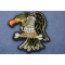 Vulture Patch Smoking a Cigar Vulture on Bone Patch diagonal view