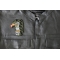 Vulture On Skull Patch Vulture On Skull Patch - 3x4 inch - Embroidered Iron on Patch shown on leather vest