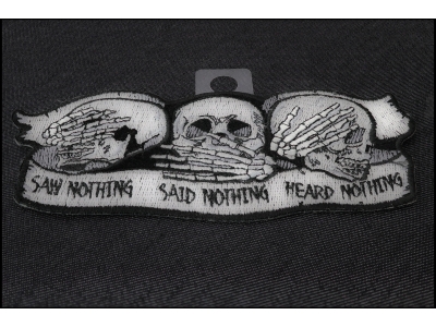 Heard Nothing Saw Nothing Said Nothing Small Skulls Patch